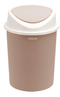 ถังขยะพลาสติกทรงกลม Deli VS1107-PK-01 สีชมพู ขนาด 18.8x24.5 cm.