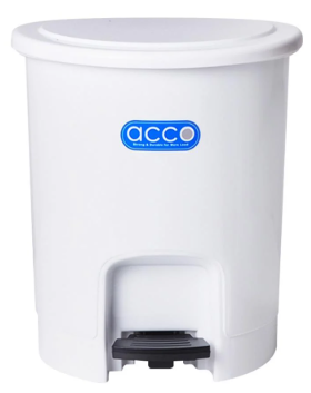ถังขยะเหยียบกลม ACCO PASTEL 6L สีขาว